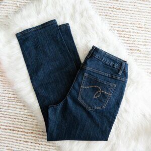 Avenue Women’s Jeans Size 14A Straight Leg Dark Wash Stretch Denim Mid Rise